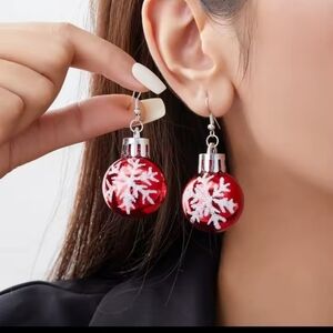 Earrings Christmas Snowflake Bulb‎ New f56